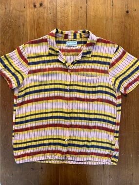 Urban Outfitters Breezy Camp Collar Short Sleeve Shirt